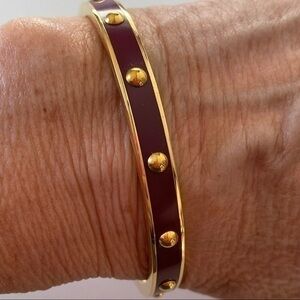 Coach Yellow Gold Metal Purple Plum Enamel Bangle Bracelet. NWOT